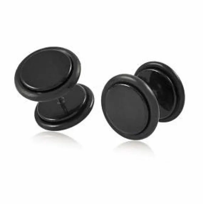 Fake plug z oringiem - oszukany tunel - czarny - FPS-06