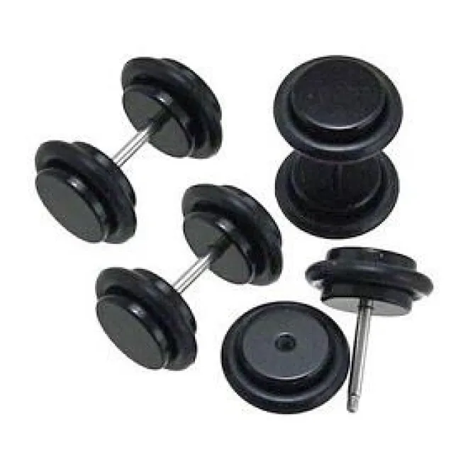 Fake plug z oringiem - oszukany tunel - czarny - FPS-06