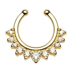 Fake septum - ozdobny złoty - FNS-002