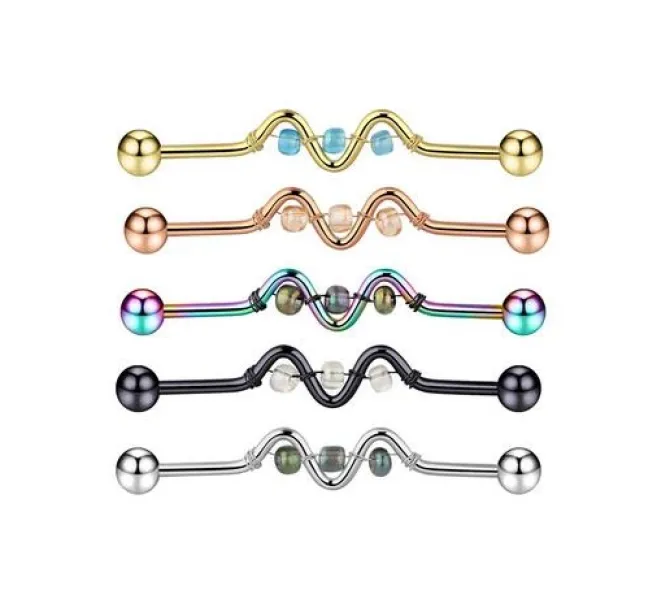 Industrial ozdobny czarny - fala - IND-044