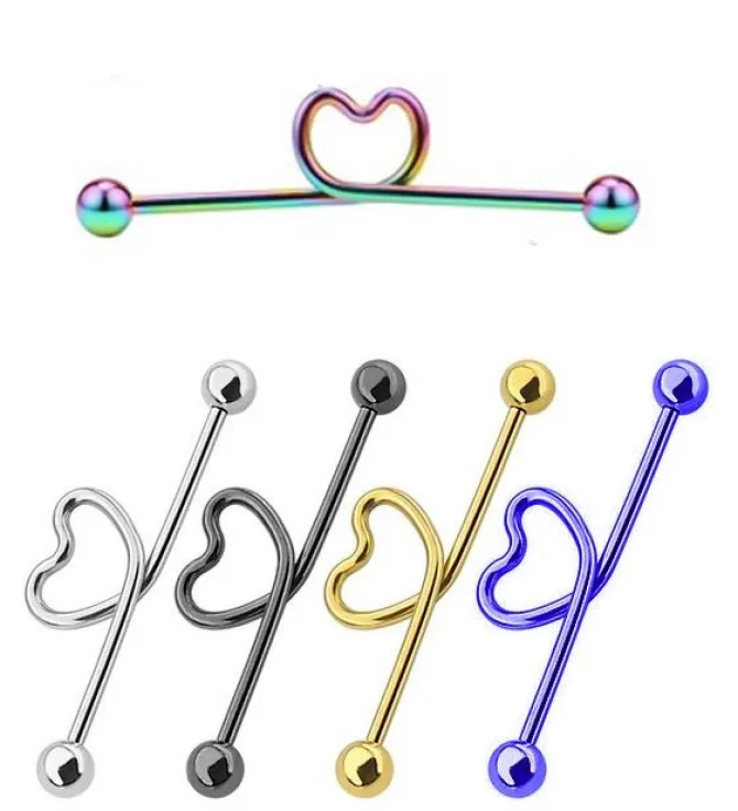 Industrial ozdobny serduszko srebrny - IND-006