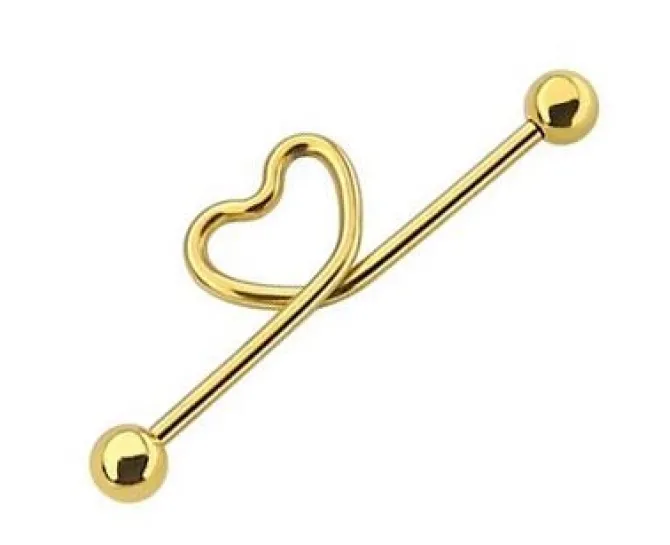 Industrial ozdobny serduszko złoty - IND-006