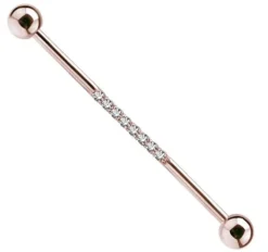 Industrial różowe złoto ozdobny - cyrkonie - IND-014