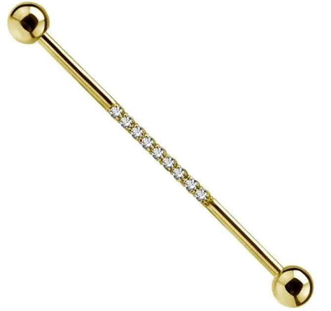 Industrial złoty ozdobny - cyrkonie - IND-014