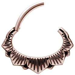 Kolczyk clicker - różowe złoto - K-056