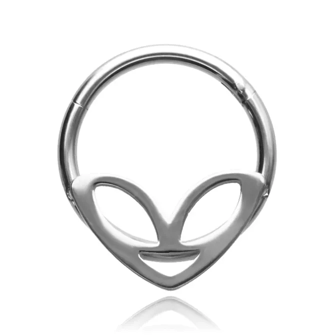 Kolczyk CLICKER - ufo - srebrny - K-009