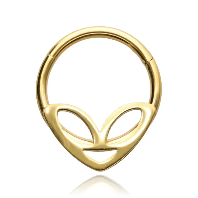 Kolczyk CLICKER - ufo - złoty - K-009