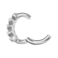 Kolczyk Clicker do pępka srebrny z białymi cyrkoniami - CoCr NF- KP-065