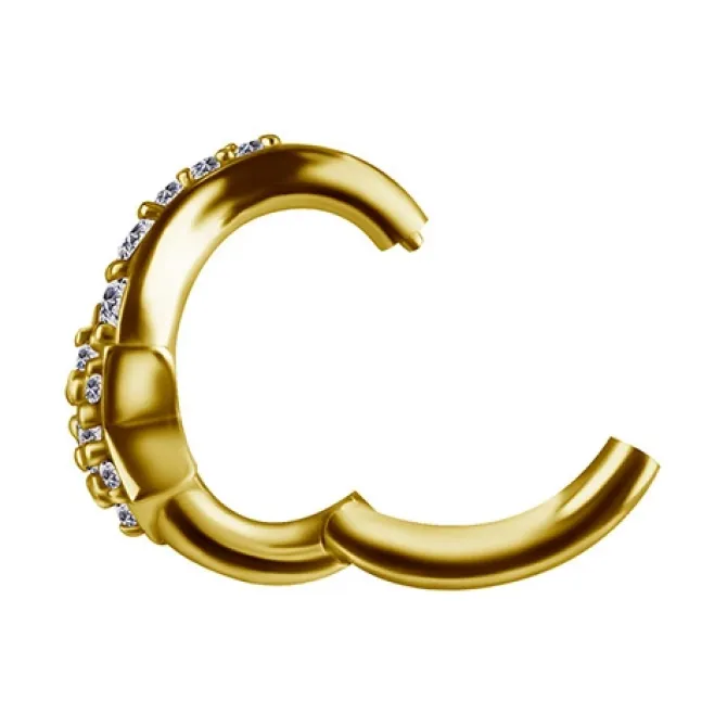 Kolczyk Clicker do pępka złota gwiazda z białymi cyrkoniami - CoCr NF- KP-067