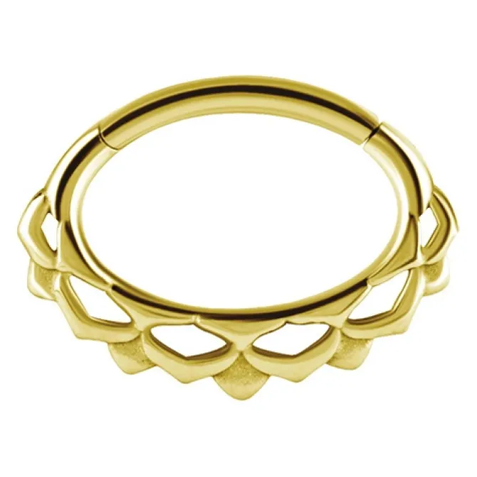 Kolczyk clicker mandala - złota - K-053