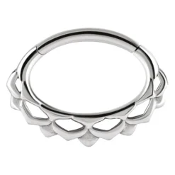 Kolczyk clicker mandala - srebrny - K-053