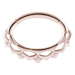 Kolczyk clicker mandala - różowe złoto - K-053