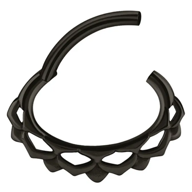 Kolczyk clicker mandala - czarny - K-053