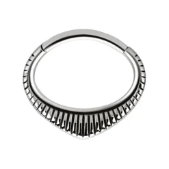 Kolczyk clicker ozdobny - srebrny - K-061