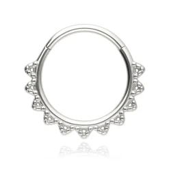 Kolczyk clicker ozdobny - srebrny - K-083