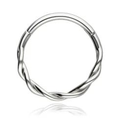 Kolczyk clicker ozdobny - srebrny - K-084