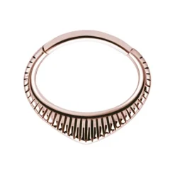 Kolczyk clicker ozdobny - różowe złoto - K-061