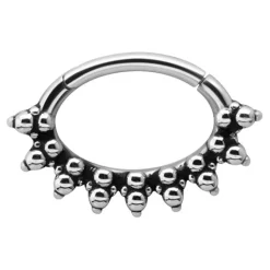 Kolczyk clicker ozdobny - srebrny - K-052