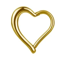 Kolczyk clicker ozdobny - serce złote - K-020