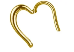 Kolczyk clicker ozdobny - serce złote - K-020