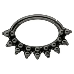 Kolczyk clicker ozdobny - czarny - K-052