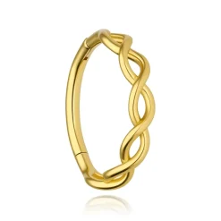 Kolczyk clicker ozdobny - złoty - K-084