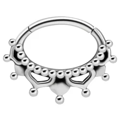 Kolczyk clicker srebrny - mandala - K-050