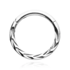 Kolczyk clicker srebrny - szlif - K-035