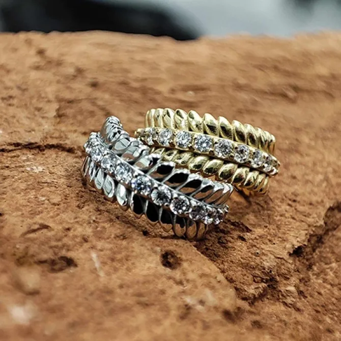 Kolczyk clicker srebrny z białymi Premium Zirconia - CoCr NF - K-063