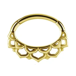 Kolczyk clicker złoty - mandala - K-027