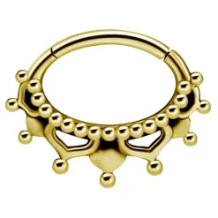 Kolczyk clicker złoty - mandala - K-050