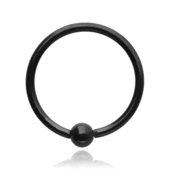 Kolczyk Continuous rozginane kółko BCR - czarne - CON-020