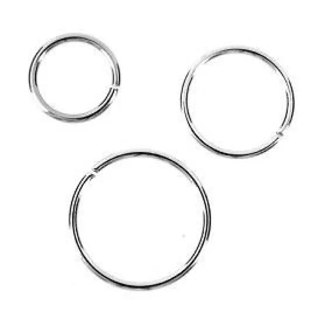 Kolczyk Continuous rozginane kółko srebrne - CON-004