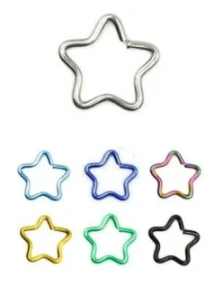 Kolczyk Continuous rozginany gwiazda złoty - CON-003