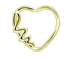 Kolczyk Continuous Rozginany serce złoty - prawy - CON-014
