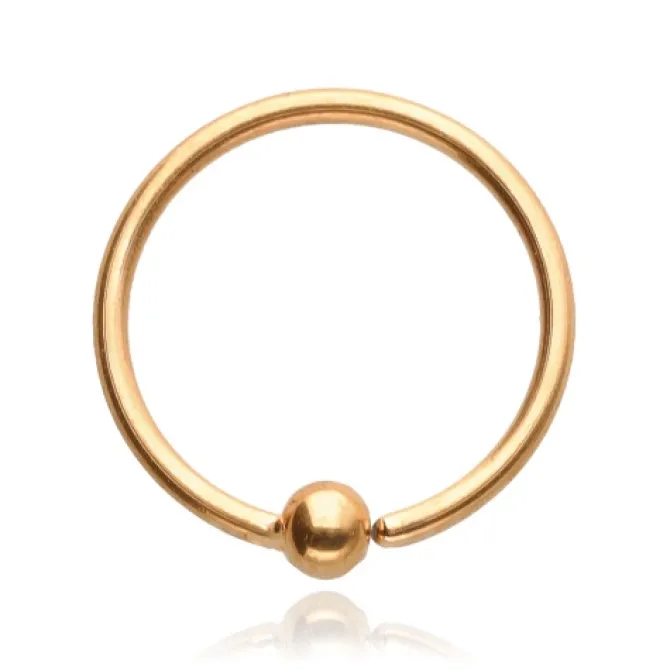 Kolczyk Continuous rozginane kółko BCR - różowe złoto - CON-020