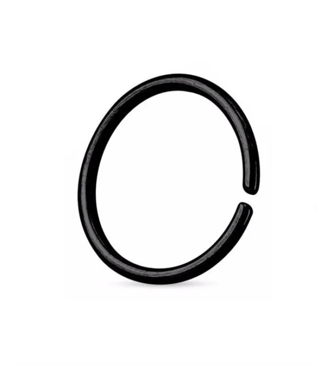 Kolczyk Continuous rozginane kółko czarne - CON-004