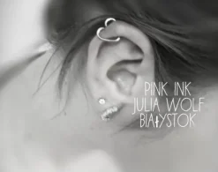 Kolczyk Continuous Rozginane serce czarne - CON-002