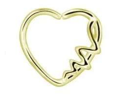 Kolczyk Continuous Rozginane serce złote - lewy - CON-011