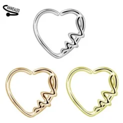 Kolczyk Continuous Rozginane serce złote - lewy - CON-011