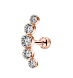 Kolczyk do chrząstki cluster różowe złoto - CH-063