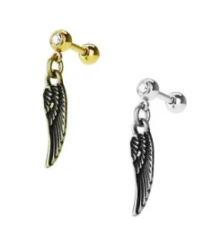 Kolczyk do chrząstki skrzydło złoty - CH-061