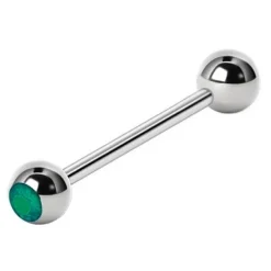 Kolczyk do języka - ciemna zielona cyrkonia - KJ-055