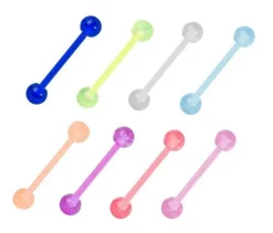 Kolczyk do języka przezroczysty pomarańczowy - KJ-049