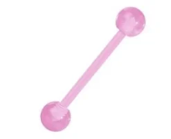 Kolczyk do języka przezroczysty różowy - KJ-049