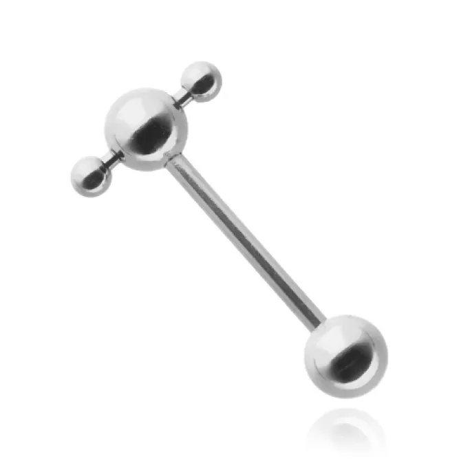 Kolczyk do języka - sztanga w sztandze - KJ-053