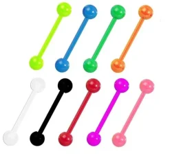 Kolczyk do języka matowy różowy - KJ-048