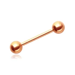 Kolczyk do języka metaliczny różowe złoto - KJ-052