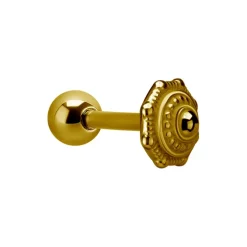 Kolczyk do języka ozdobny - złoty - KJ-012