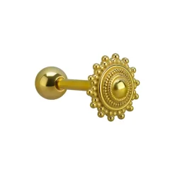 Kolczyk do języka ozdobny - złoty - KJ-013